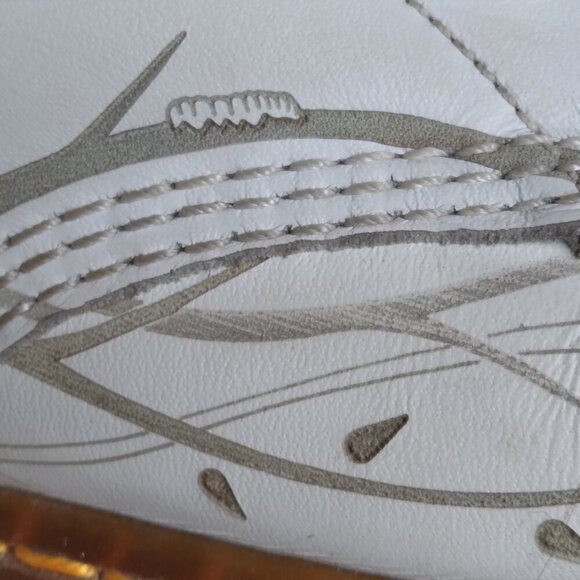 Vintage Dr Martens White Leather 'Deathmoth' Garden 14 Eyelet Zip Boot US Sz 9 - Picture 3 of 16